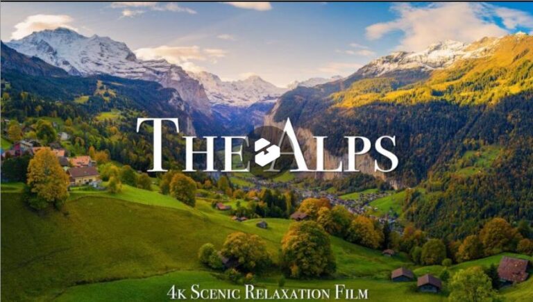 کلیپ آرامش بخش از کوهستان آلپ طولانی یک ساعته