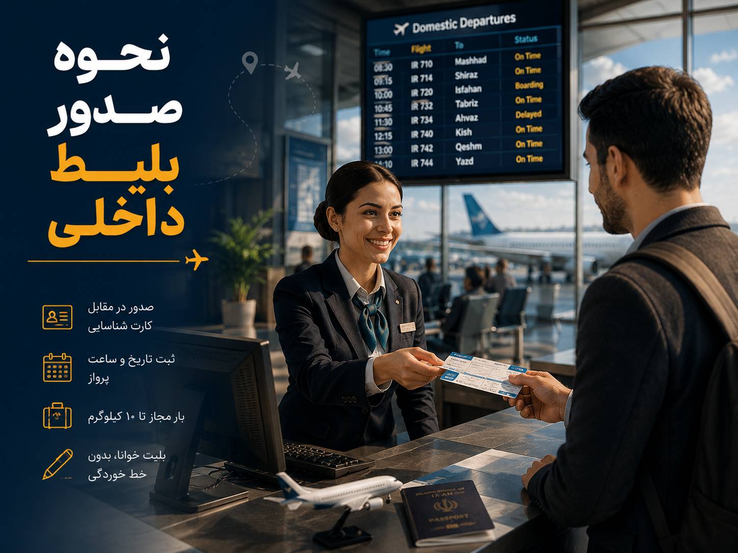 نحوه صدور بلیط داخلی